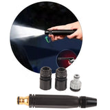 Hose Nozzle G1/2 Engineering Plastic High Pressure Spray Nozzle with Aluminum Alloy PVC Joint for Garden Car - Close-Up Angle