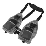 Fly Fishing Vest Breathable Lightweight Black Grey Oxford Cloth Multi Pocket Waistcoat for Camping