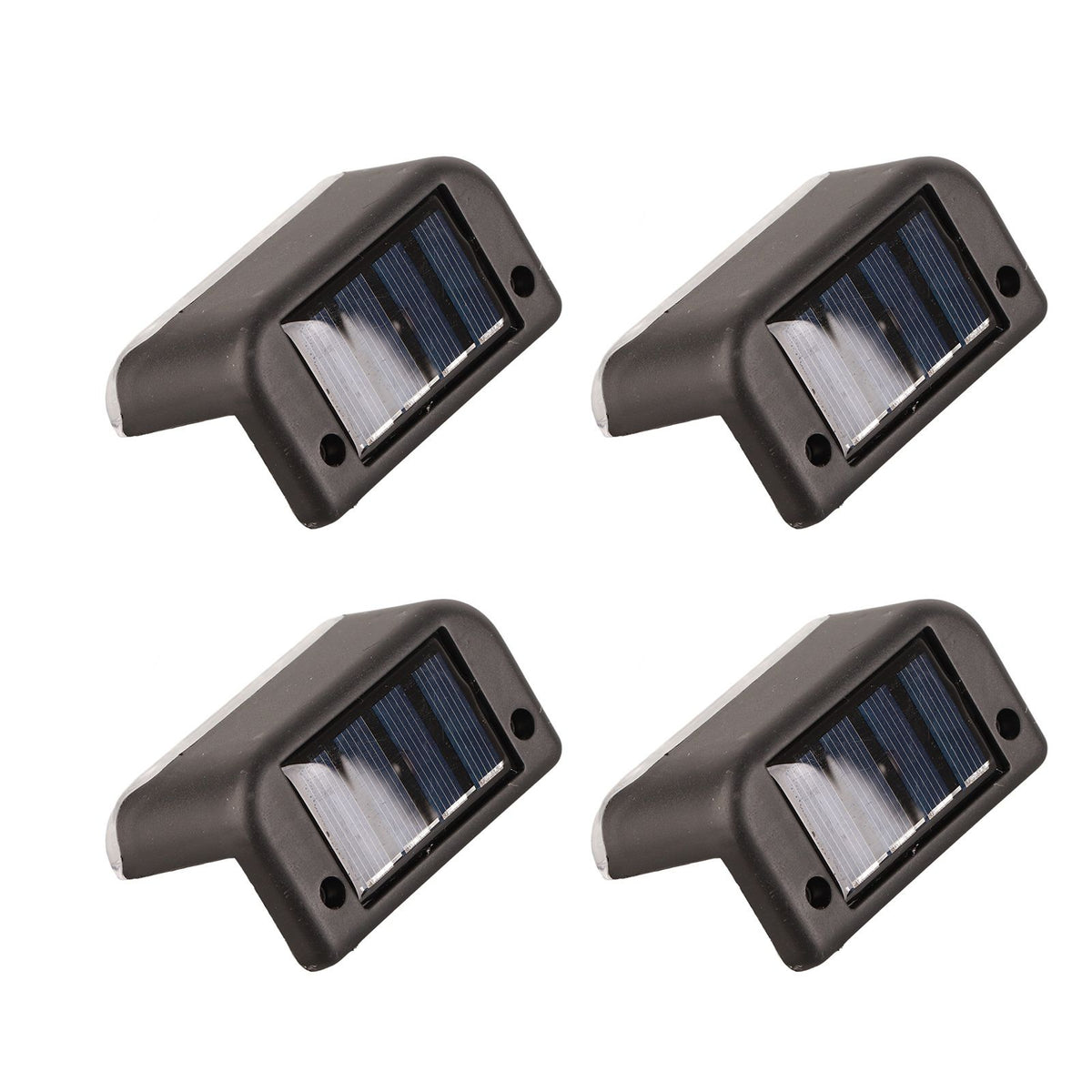 4 Pcs Solar Step Light White Lighting Waterproof High Strength Solar LED Deck Light Outdoor Stair Lamp