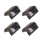 4 Pcs Solar Step Light White Lighting Waterproof High Strength Solar LED Deck Light Outdoor Stair Lamp