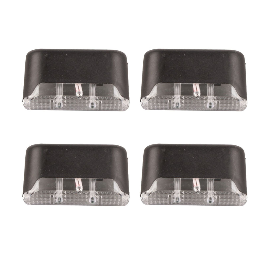 4 Pcs Solar Step Light White Lighting Waterproof High Strength Solar LED Deck Light Outdoor Stair Lamp