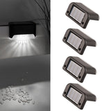 4 Pcs Solar Step Light White Lighting Waterproof High Strength Solar LED Deck Light Outdoor Stair Lamp