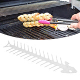 Flat Double Pronged Skewers Stainless Steel Reusable BBQ Skewers for Meet Kitchen Camping Fish Shape