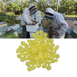 100PCS Queen Bee Rearing Cup Plastic Vivid Color Beekeeping Bee Cell Cup for Beekeeper Yellow