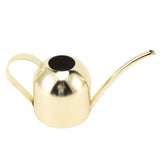Watering Can Stainless Steel Sprinkling Pot Large Capacity Long Spout for Indoor Outdoor House Planting Gardening Gold - Front View