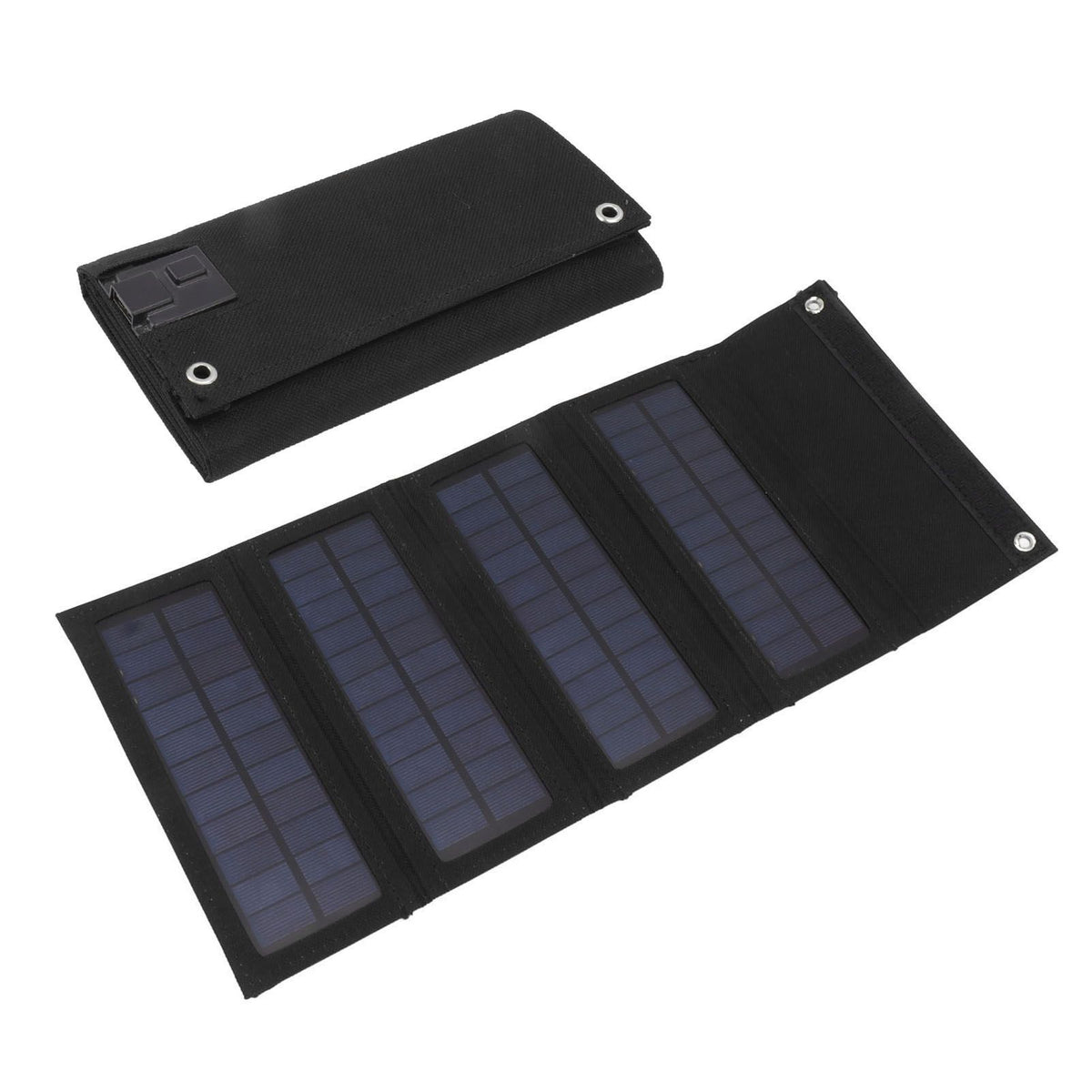 40W 4 Fold Solar Panel Charging Bag Folding Bag Foldable Monocrystalline Solar Panel Charger for Outdoor Camping Hiking Emergency Charging Black