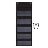 50W Portable Solar Panel Bag Monocrystalline Silicon 5 Folding Solar Panel Case for Outdoor Emergency Black