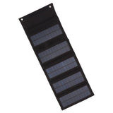 50W Portable Solar Panel Bag Monocrystalline Silicon 5 Folding Solar Panel Case for Outdoor Emergency Black - Front View