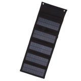 50W Portable Solar Panel Bag Monocrystalline Silicon 5 Folding Solar Panel Case for Outdoor Emergency Black