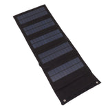 50W Portable Solar Panel Bag Monocrystalline Silicon 5 Folding Solar Panel Case for Outdoor Emergency Black