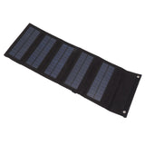 50W Portable Solar Panel Bag Monocrystalline Silicon 5 Folding Solar Panel Case for Outdoor Emergency Black