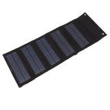50W Portable Solar Panel Bag Monocrystalline Silicon 5 Folding Solar Panel Case for Outdoor Emergency Black