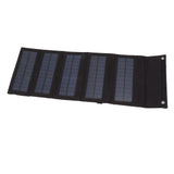 50W Portable Solar Panel Bag Monocrystalline Silicon 5 Folding Solar Panel Case for Outdoor Emergency Black - Low Angle
