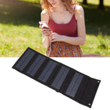 50W Portable Solar Panel Bag Monocrystalline Silicon 5 Folding Solar Panel Case for Outdoor Emergency Black