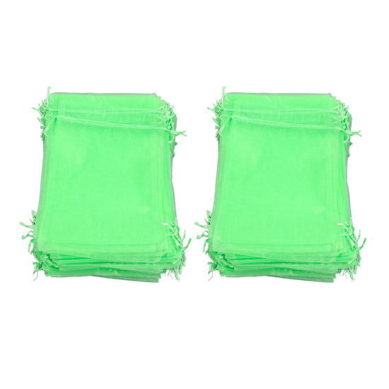 100PCS Fruit Protection Netting Bag Reusable Garden Mesh Barrier Bag for Plant Flower Fruit Trees Green 15x20cm/5.9x7.9in