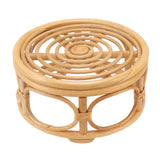 Rattan Indoor Plant Stand Round Shape Natural Plant Rack Handmade Rattan Planter Stand for Home Garden Yard Large