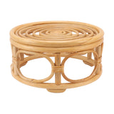 Rattan Indoor Plant Stand Round Shape Natural Plant Rack Handmade Rattan Planter Stand for Home Garden Yard Large - Top-Down View
