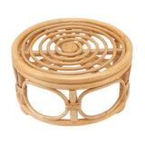 Rattan Indoor Plant Stand Round Shape Natural Plant Rack Handmade Rattan Planter Stand for Home Garden Yard Large