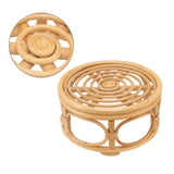 Rattan Indoor Plant Stand Round Shape Natural Plant Rack Handmade Rattan Planter Stand for Home Garden Yard Large - Close-Up Angle