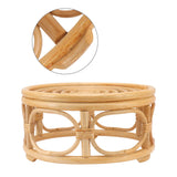 Rattan Indoor Plant Stand Round Shape Natural Plant Rack Handmade Rattan Planter Stand for Home Garden Yard Large - Extra Image