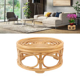 Rattan Indoor Plant Stand Round Shape Natural Plant Rack Handmade Rattan Planter Stand for Home Garden Yard Large - Extra Image