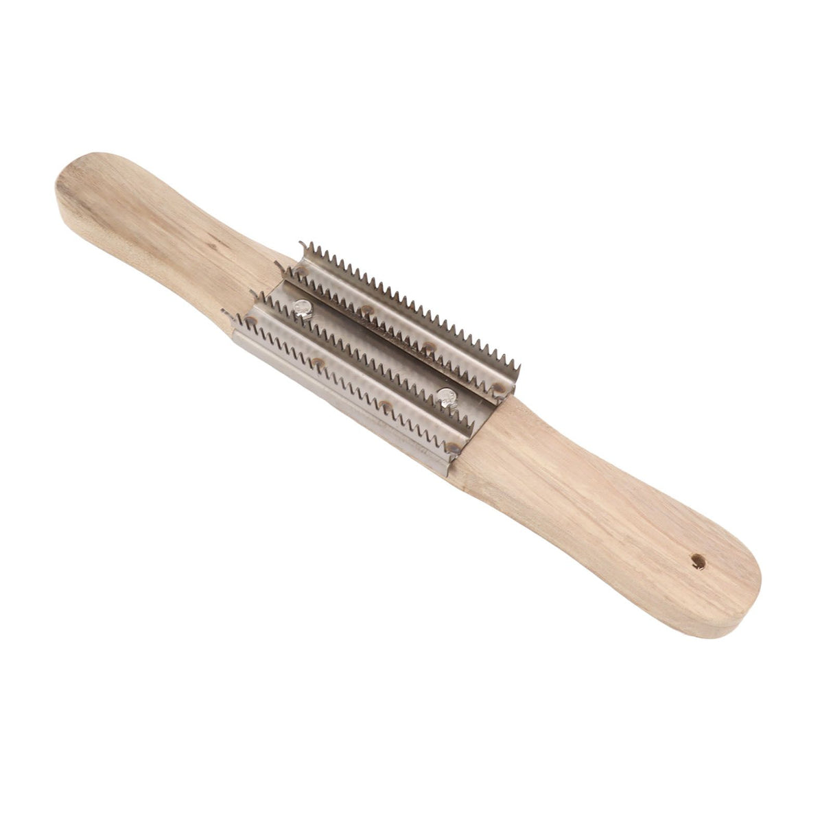 15 Inch Buffing Wheel Rake with Wooden Handle for Compound Cleaning Removing Residual Compounds Metal