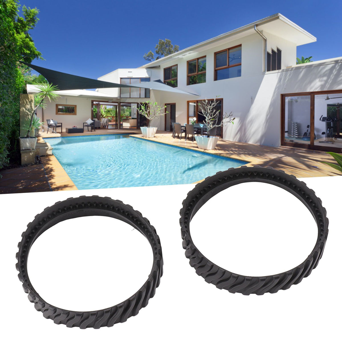 2Pcs Pool Cleaner Replacement Track Rubber Tire Track for Zodiac MX8 MX6 Robotic Pool Vacuum Cleaners
