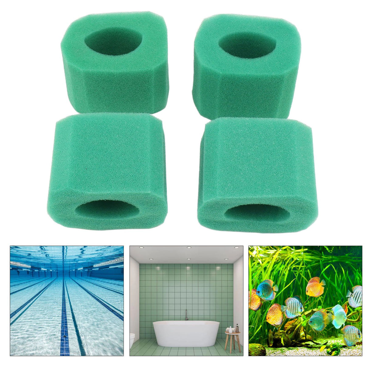 4pcs Pool Filter Cartridge Sponge Reusable Durable Practical Filter Foam for Pool Pump