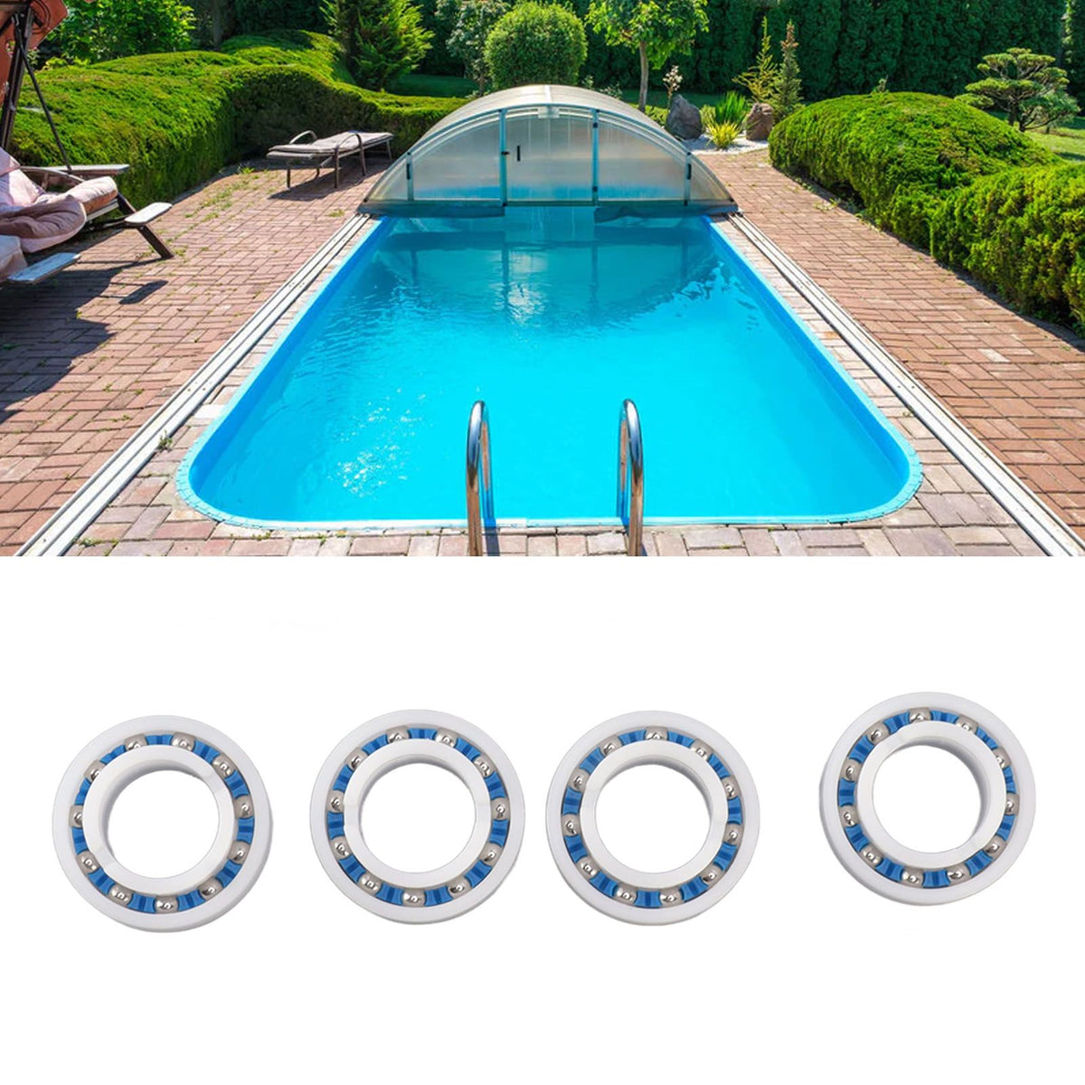 4PCS Pool Cleaner Wheel Ball Bearing C60 Wheel Ball Bearing Part Replacement for Polaris 180 280