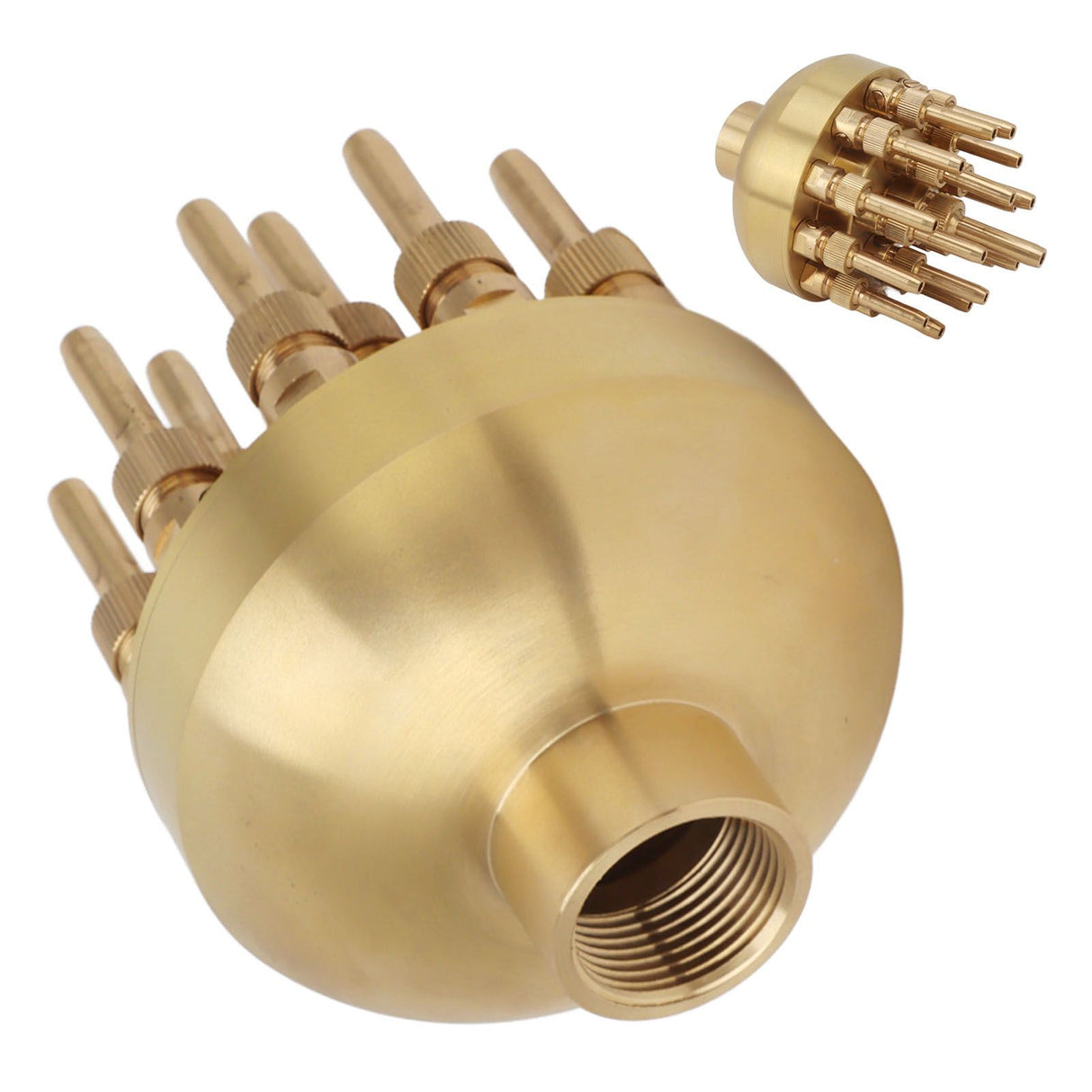 Fountain Nozzle Brass 3 Layers Adjustable Water Fountain Nozzle Spray Sprinkler for Garden Park Pond Pool Waterscape G1 Inch