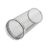 Barbecue Grilling Basket Stainless Steel Heat Resistant Rust Prevention BBQ Grill Cage with Hook for Camping Party 20cm/7.9in - Rear View