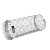Barbecue Grilling Basket Stainless Steel Heat Resistant Rust Prevention BBQ Grill Cage with Hook for Camping Party 20cm/7.9in - Low Angle