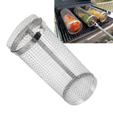 Barbecue Grilling Basket Stainless Steel Heat Resistant Rust Prevention BBQ Grill Cage with Hook for Camping Party 20cm/7.9in - Extra Image