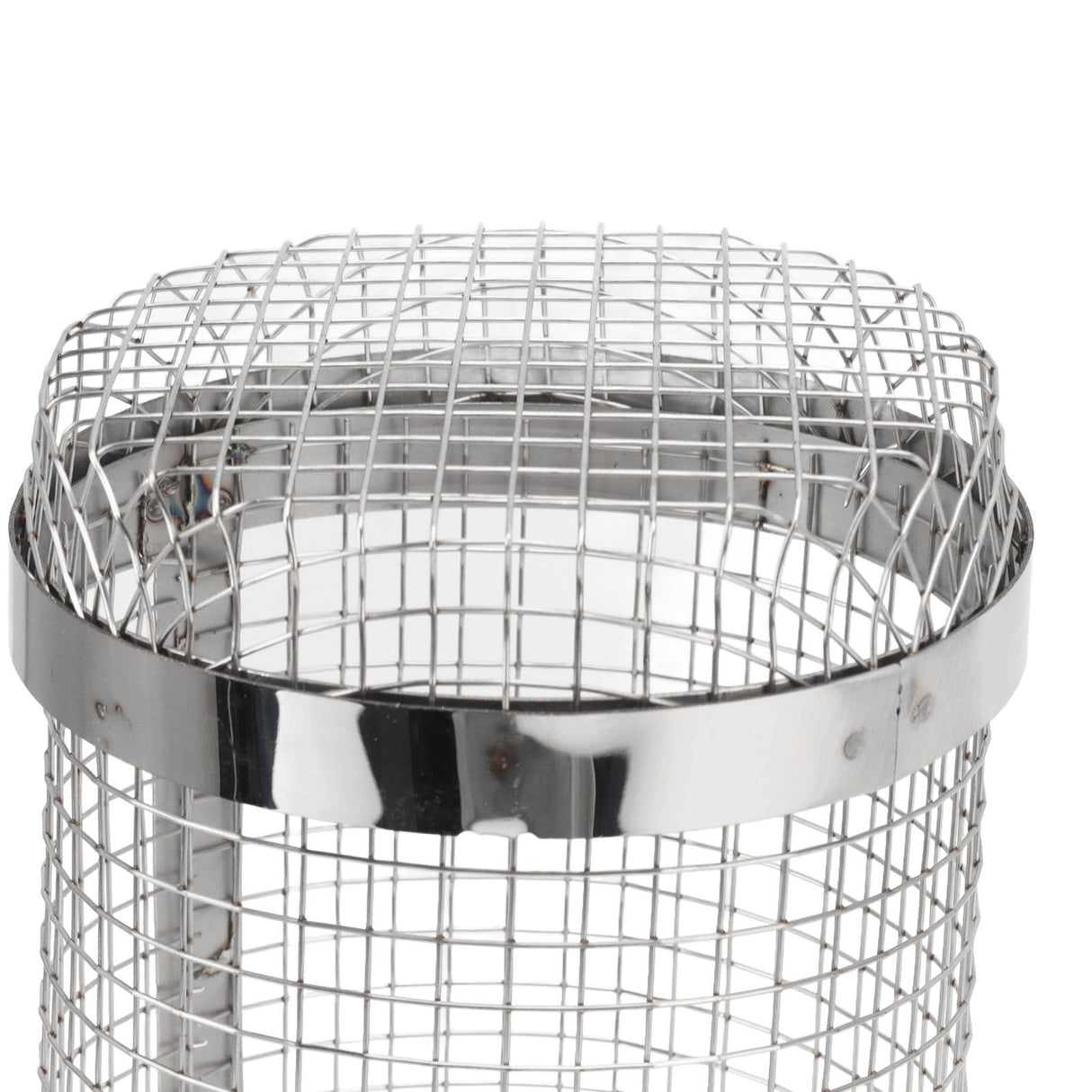 Barbecue Grilling Basket Stainless Steel Heat Resistant Rust Prevention BBQ Grill Cage with Hook for Camping Party 20cm/7.9in