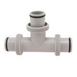 Split Swimming Pool Hose Plunger Valve 2 in 1 T Shape Hose Plunger Valve Replacement for for Filter Circulation System Pool Pump Maintenance - Front View