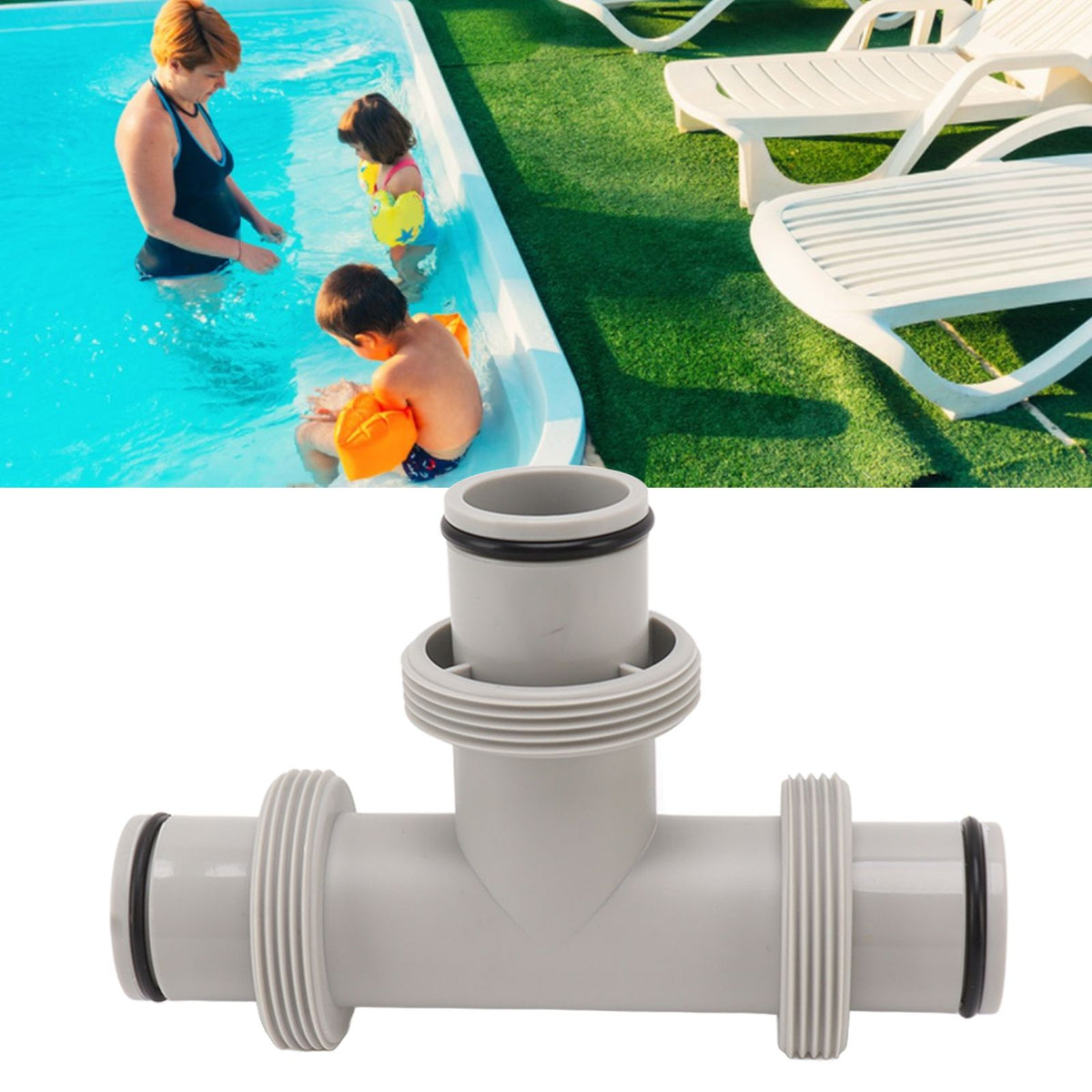 Split Swimming Pool Hose Plunger Valve 2 in 1 T Shape Hose Plunger Valve Replacement for for Filter Circulation System Pool Pump Maintenance