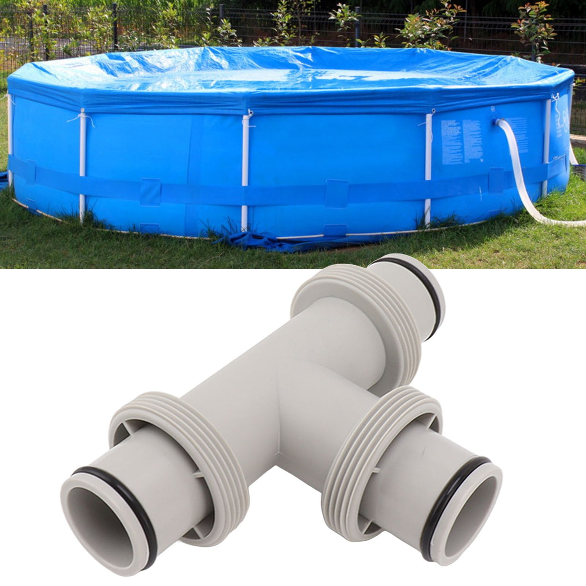 Split Swimming Pool Hose Plunger Valve 2 in 1 T Shape Hose Plunger Valve Replacement for for Filter Circulation System Pool Pump Maintenance