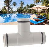 T Shape Hose Plunger Valve 1.25 Inch Plastic Dual Split Hose Plunger Valve for Above Ground Swimming Pool