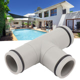 T Shape Hose Plunger Valve 1.25 Inch Plastic Dual Split Hose Plunger Valve for Above Ground Swimming Pool - Extra Image