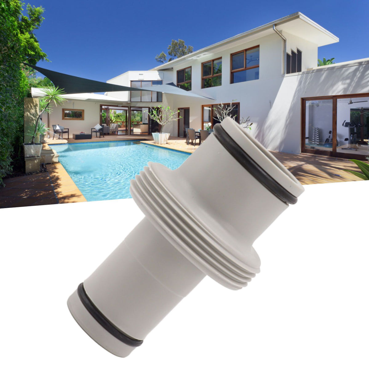 Hose Plunger 1.25in to 1.5in Pool Hose Adapter Swimming Pool Hose Plunger for Filter Circulation System