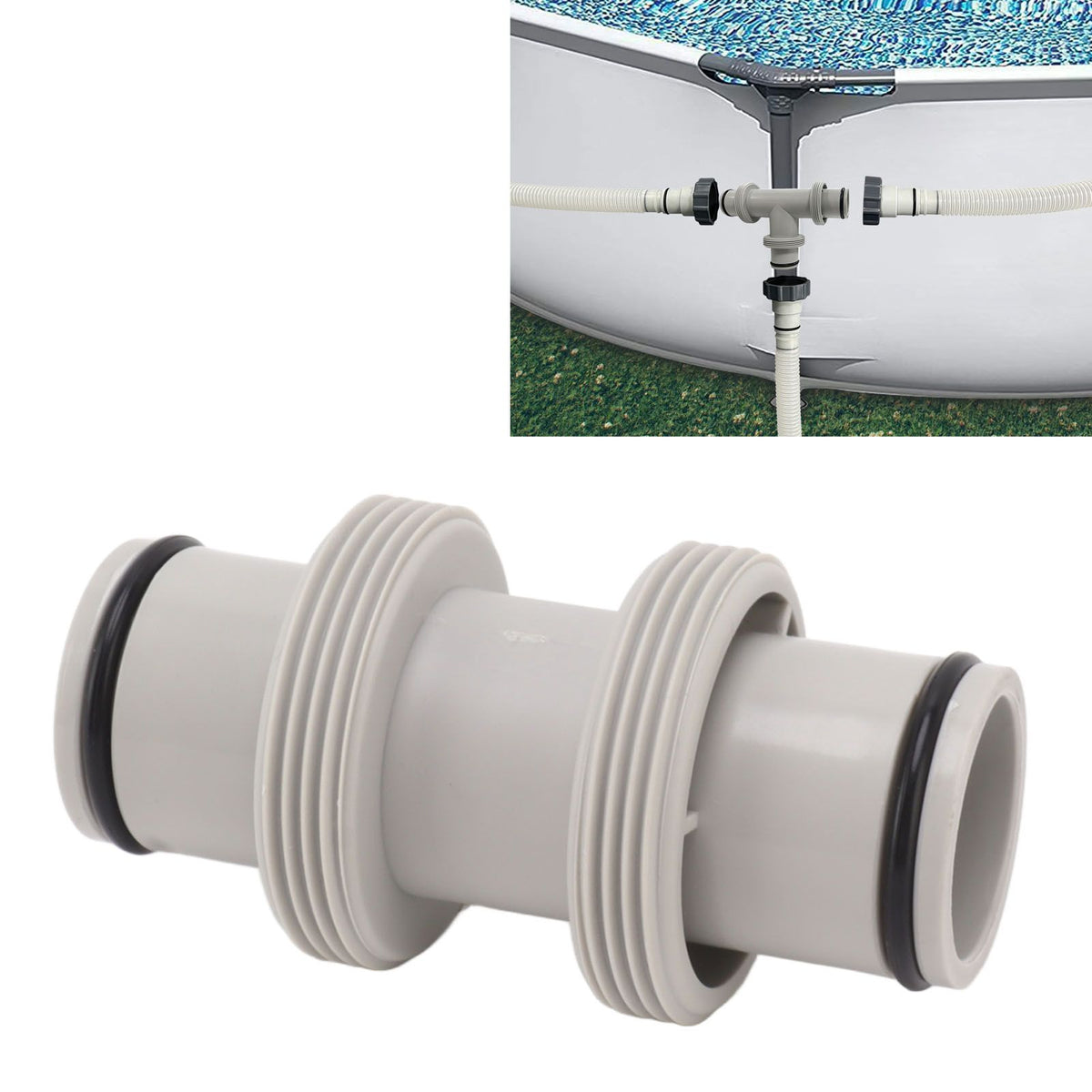 Pool Hose Adapter 1.5in to 1.5in Straight Joint Pool Hose Connector Pool Threaded Hose Connector For Intex