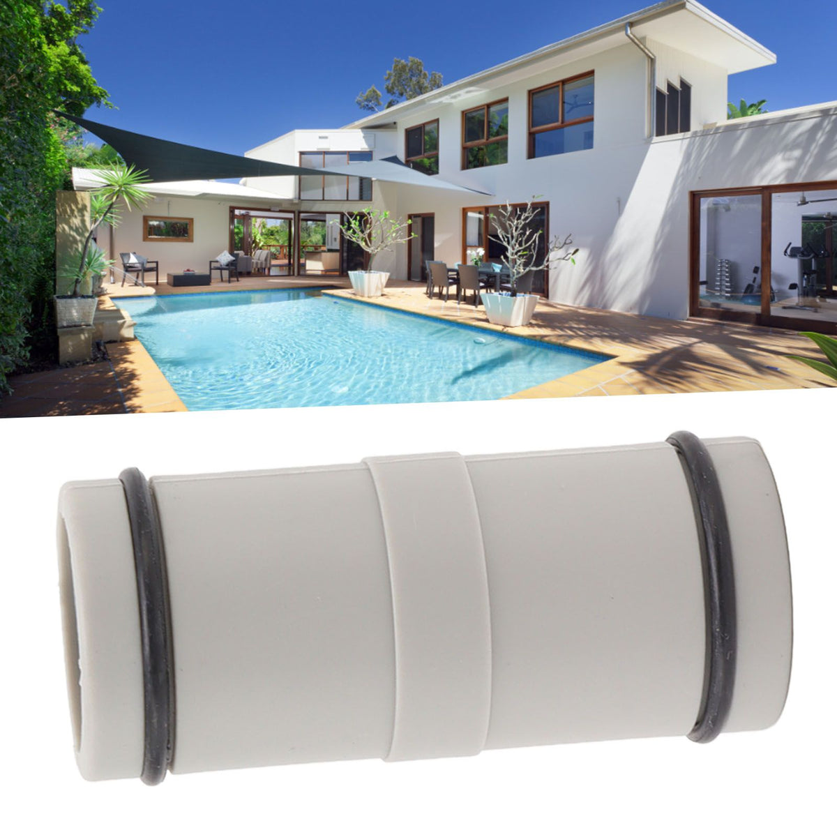 Swimming Pool Hose Adapter 1.25 Inch to 1.25 Inch Straight Connector Split Swimming Pool Hose Plunger Valve
