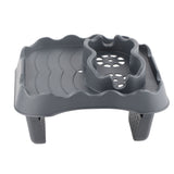 Hot Tub Table Tray with Drain Holes Anti Slip Adjustable Hot Tub Side Table for Swimming Pools SPA Bathtub Grey - Side View