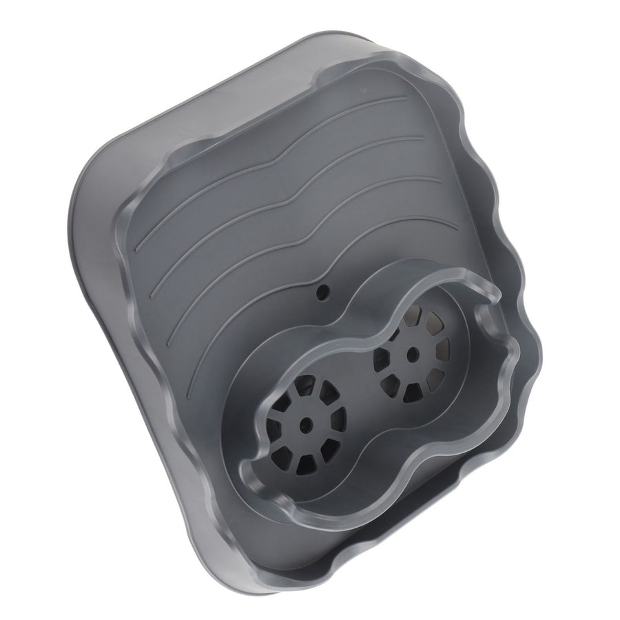 Hot Tub Table Tray with Drain Holes Anti Slip Adjustable Hot Tub Side Table for Swimming Pools SPA Bathtub Grey