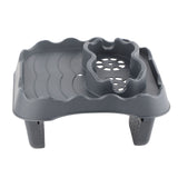 Hot Tub Table Tray with Drain Holes Anti Slip Adjustable Hot Tub Side Table for Swimming Pools SPA Bathtub Grey - Low Angle