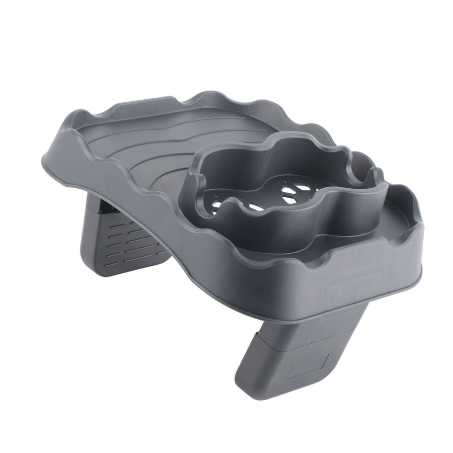 Hot Tub Table Tray with Drain Holes Anti Slip Adjustable Hot Tub Side Table for Swimming Pools SPA Bathtub Grey