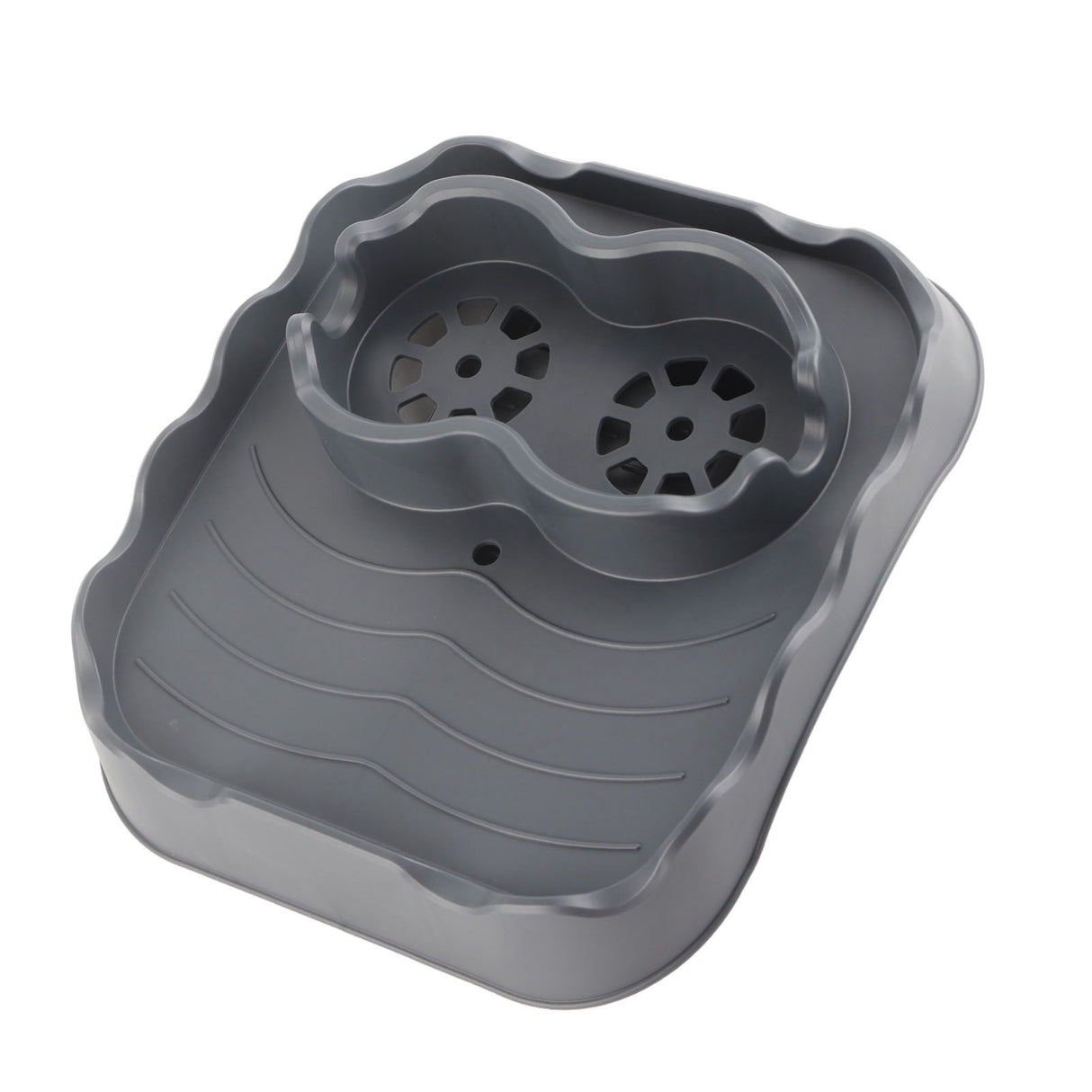 Hot Tub Table Tray with Drain Holes Anti Slip Adjustable Hot Tub Side Table for Swimming Pools SPA Bathtub Grey