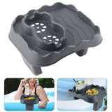 Hot Tub Table Tray with Drain Holes Anti Slip Adjustable Hot Tub Side Table for Swimming Pools SPA Bathtub Grey
