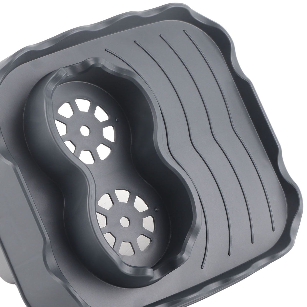 Hot Tub Table Tray with Drain Holes Anti Slip Adjustable Hot Tub Side Table for Swimming Pools SPA Bathtub Grey