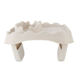 Hot Tub Table Tray with Drain Holes Anti Slip Adjustable Hot Tub Side Table for Swimming Pools SPA Bathtub Beige - Front View